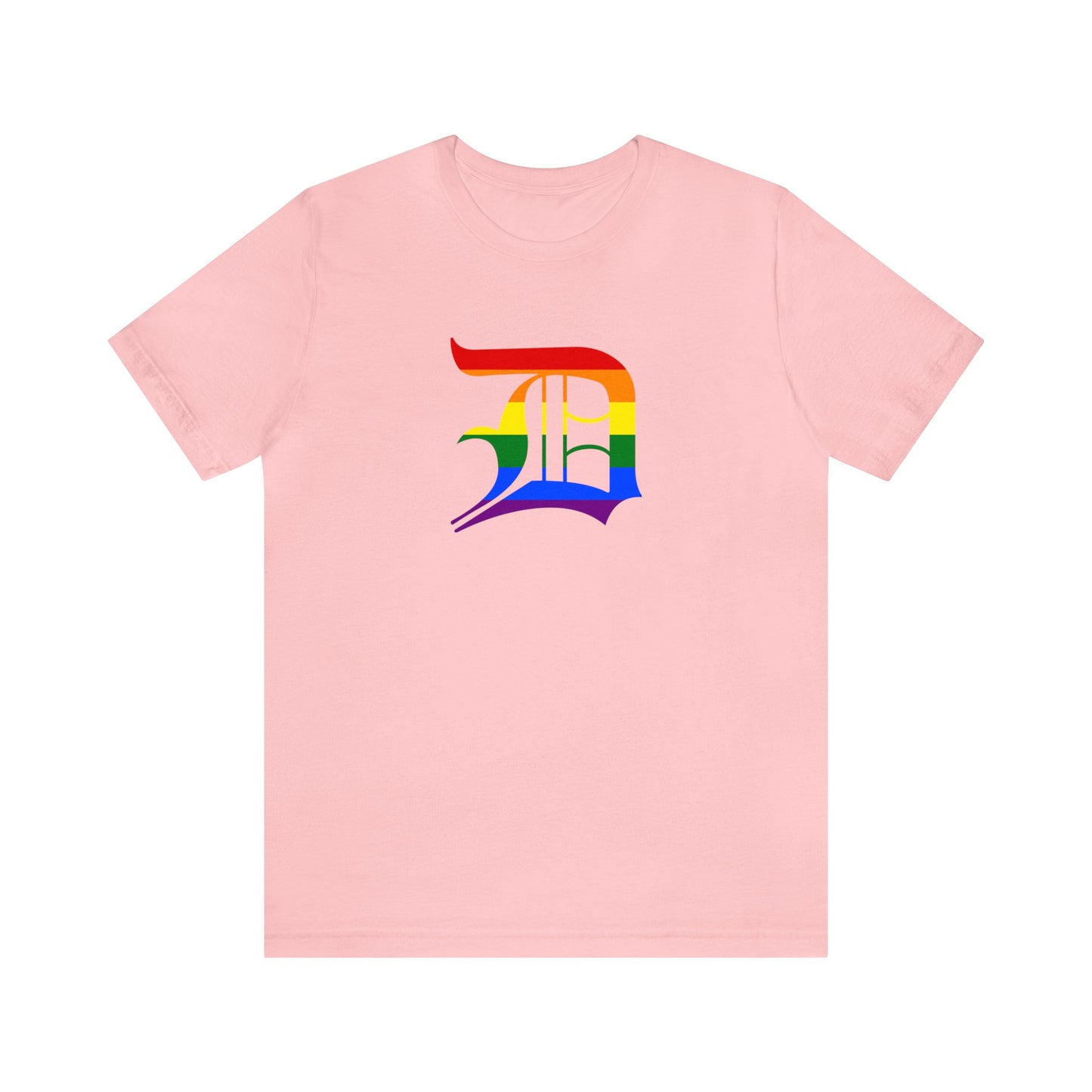 Detroit 'Old English D' T-Shirt (Rainbow Pride Edition) | Unisex Standard