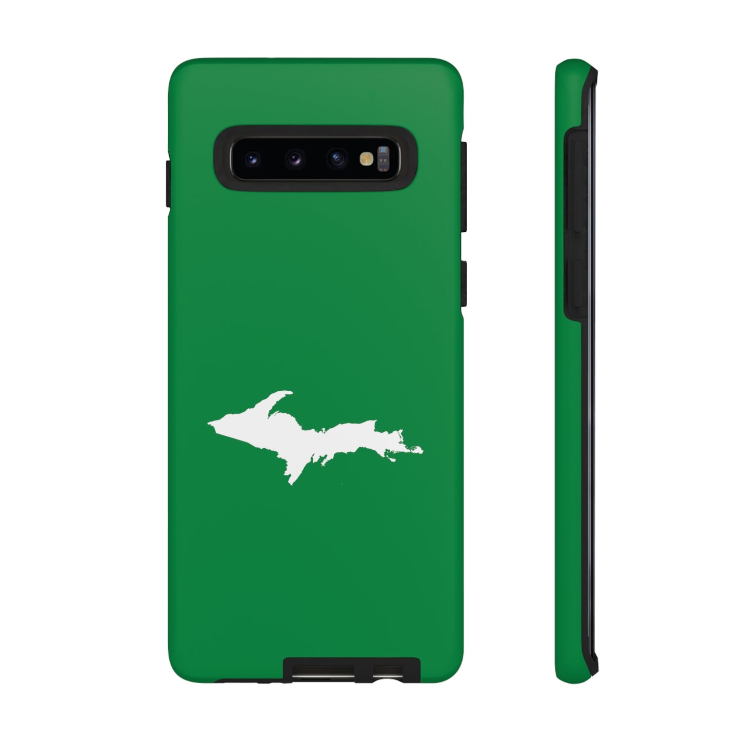 Michigan Upper Peninsula Tough Phone Case (Mackinac Bridge Green w/ UP Outline) | Samsung & Pixel Android