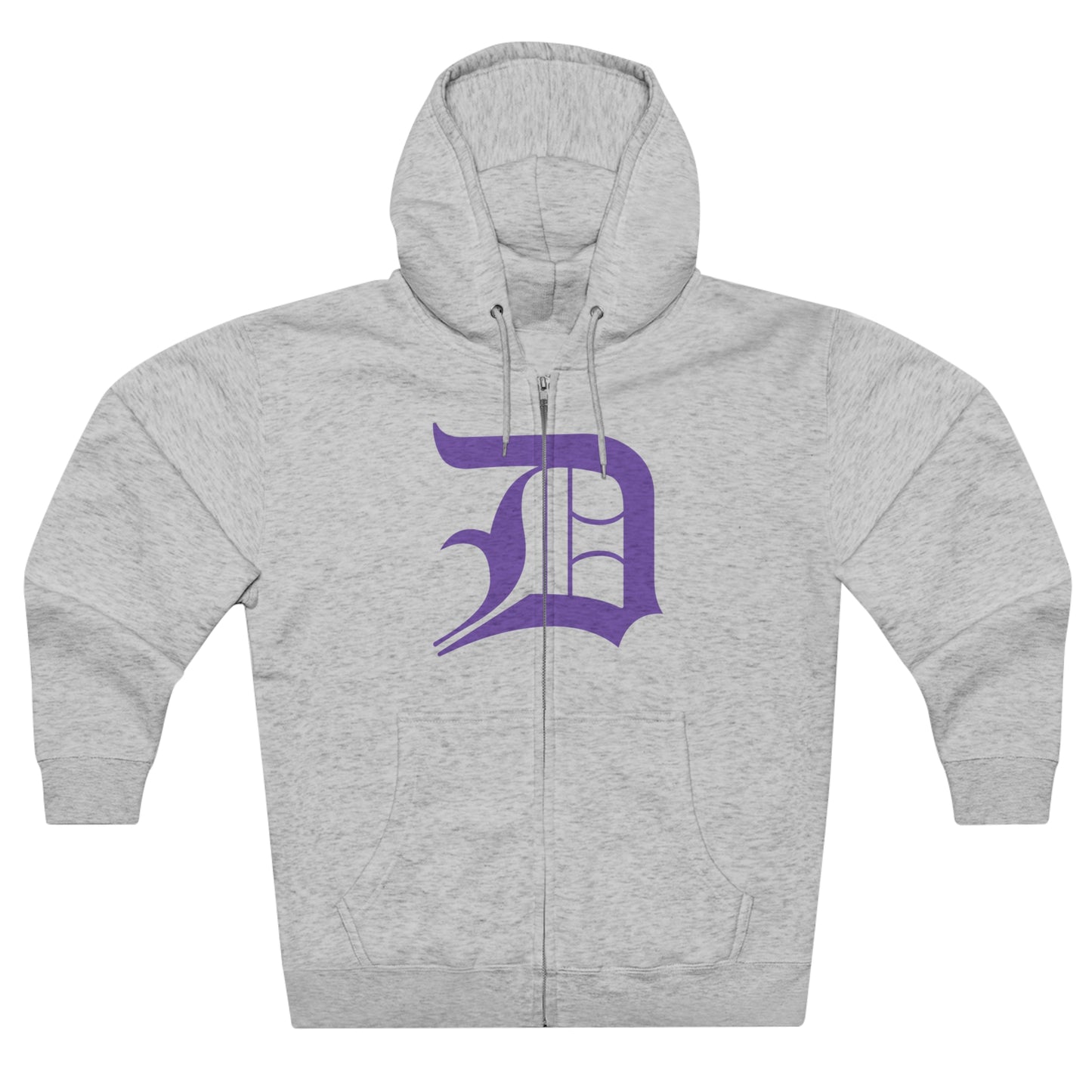 Detroit 'Old English D' Hoodie (Full-Body Lake Iris) | Unisex Full Zip