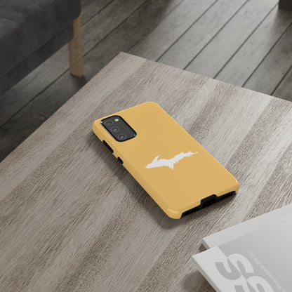 Michigan Upper Peninsula Tough Phone Case (Citrine Color w/ UP Outline) | Samsung & Pixel Android