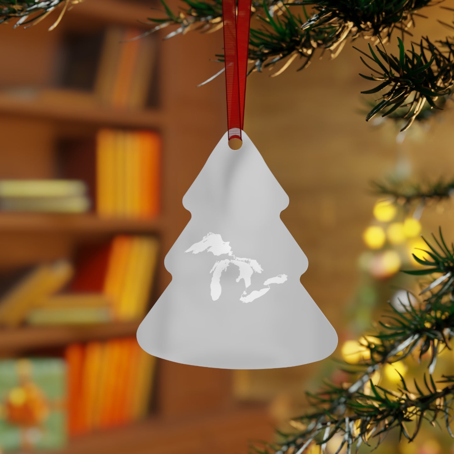 Great Lakes Christmas Ornament | Metal - Platinum Color