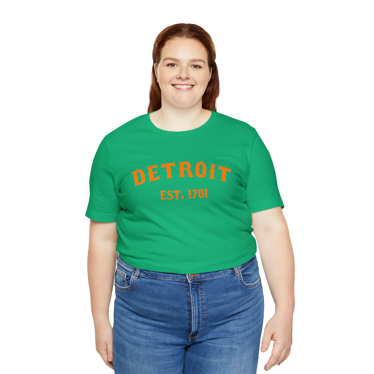 Detroit EST. 1701' T-Shirt (Orange Ballpark Font) | Unisex Standard