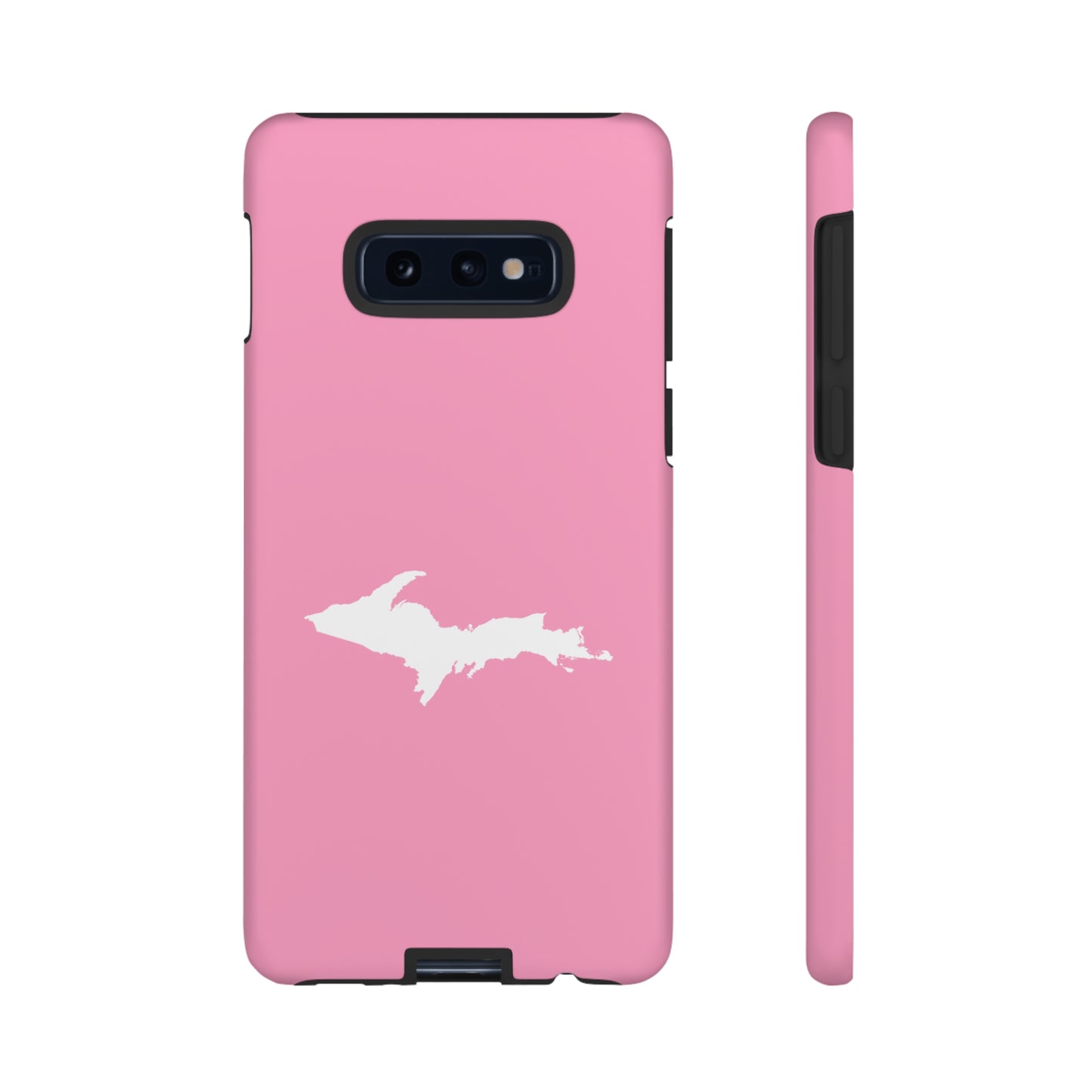 Michigan Upper Peninsula Tough Phone Case ('67 Caddie Pink w/ UP Outline) | Samsung & Pixel Android