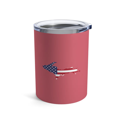 Michigan Upper Peninsula Tumbler (w/ UP USA Flag) | Watermelon Pink - 10oz