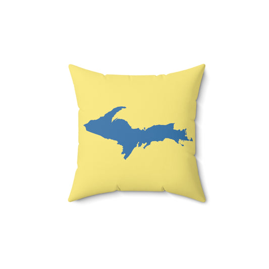 Michigan Upper Peninsula Accent Pillow (w/ UP Outline) | Cherry Yellow