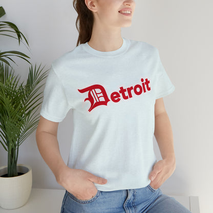 'Detroit' T-Shirt (Aliform Red w/ Old English 'D') | Unisex Standard