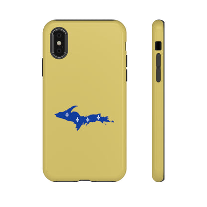 Michigan Upper Peninsula Tough Phone Case (Plum Yellow w/ UP Quebec Flag Outline) | Apple iPhone