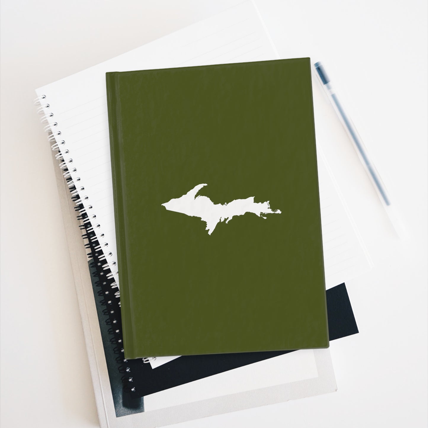 Michigan Upper Peninsula Blank Sketchbook (w/ UP Outline) | Army Green