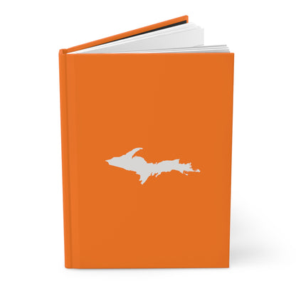 Michigan Upper Peninsula Hardcover Journal (Safety Orange w/ UP Outline) | Ruled - 150pgs