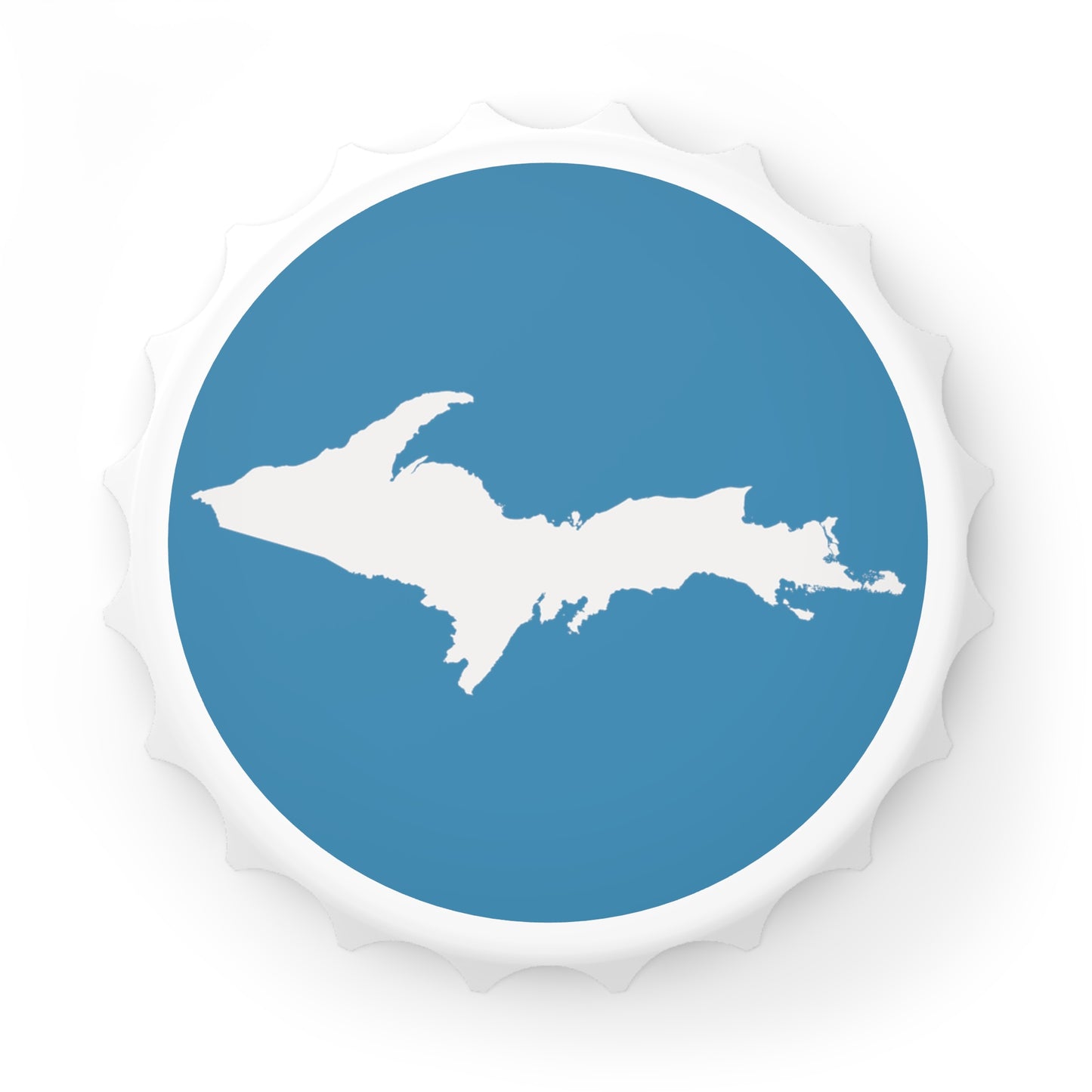 Michigan Upper Peninsula Bottle Opener (w/ UP Outline) | Lake Michigan Blue