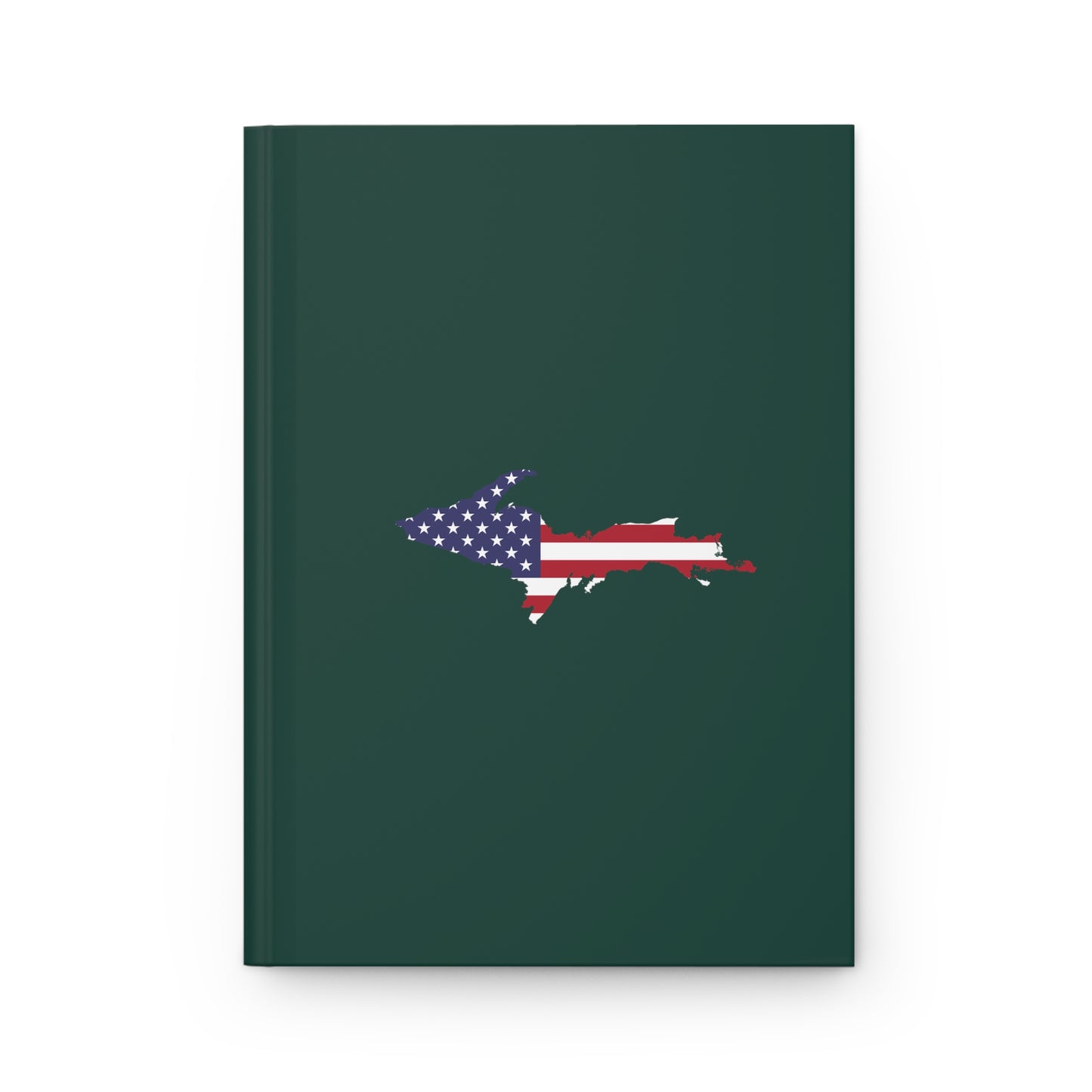 Michigan Upper Peninsula Hardcover Journal (w/ UP USA Flag) | Ruled - Laconic Green