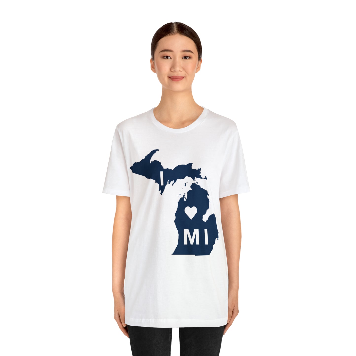 'I ❤️ MI' T-Shirt (w/ Full MI Outline) | Unisex Standard Fit