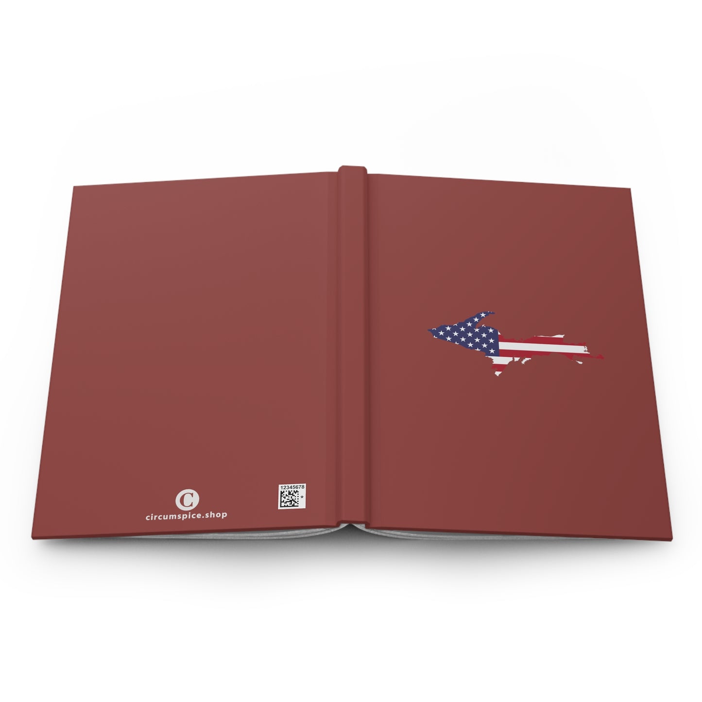 Michigan Upper Peninsula Hardcover Journal (w/ UP USA Flag) | Ruled - Ore Dock Red