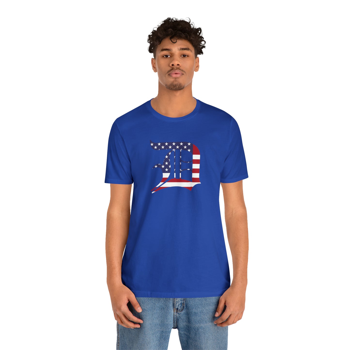 Detroit 'Old English D' T-Shirt (Patriotic Edition) | Unisex Standard