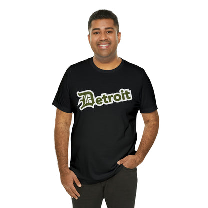 'Detroit' T-Shirt (Army Green w/ Old English 'D') | Unisex Standard