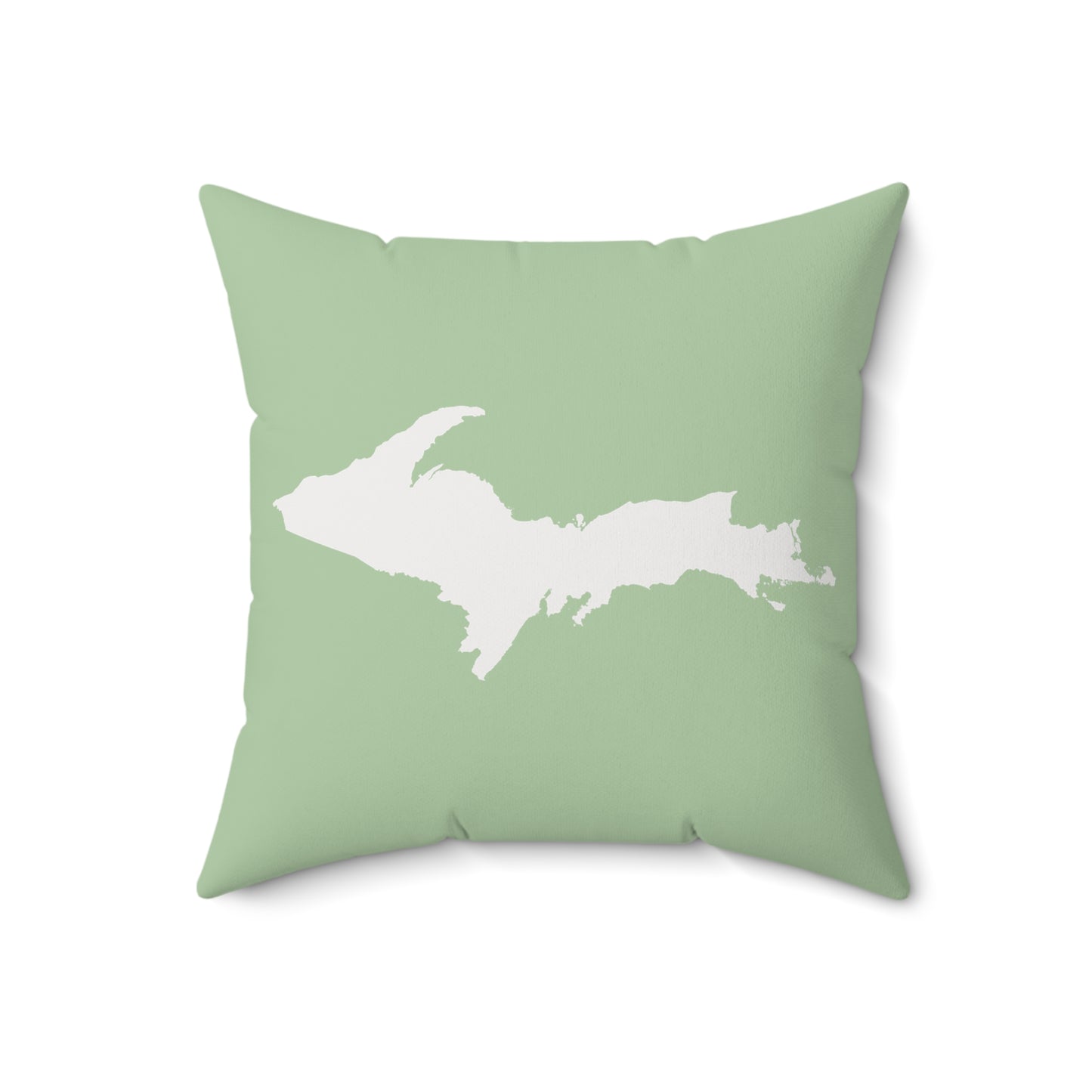 Michigan Upper Peninsula Accent Pillow (w/ UP Outline) | Tea Green