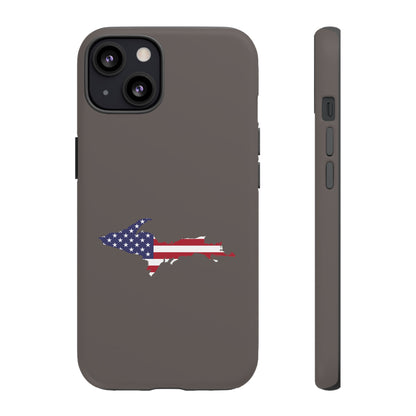 Michigan Upper Peninsula Tough Phone Case (Warren Tank Grey w/ UP USA Outline) | Apple iPhone