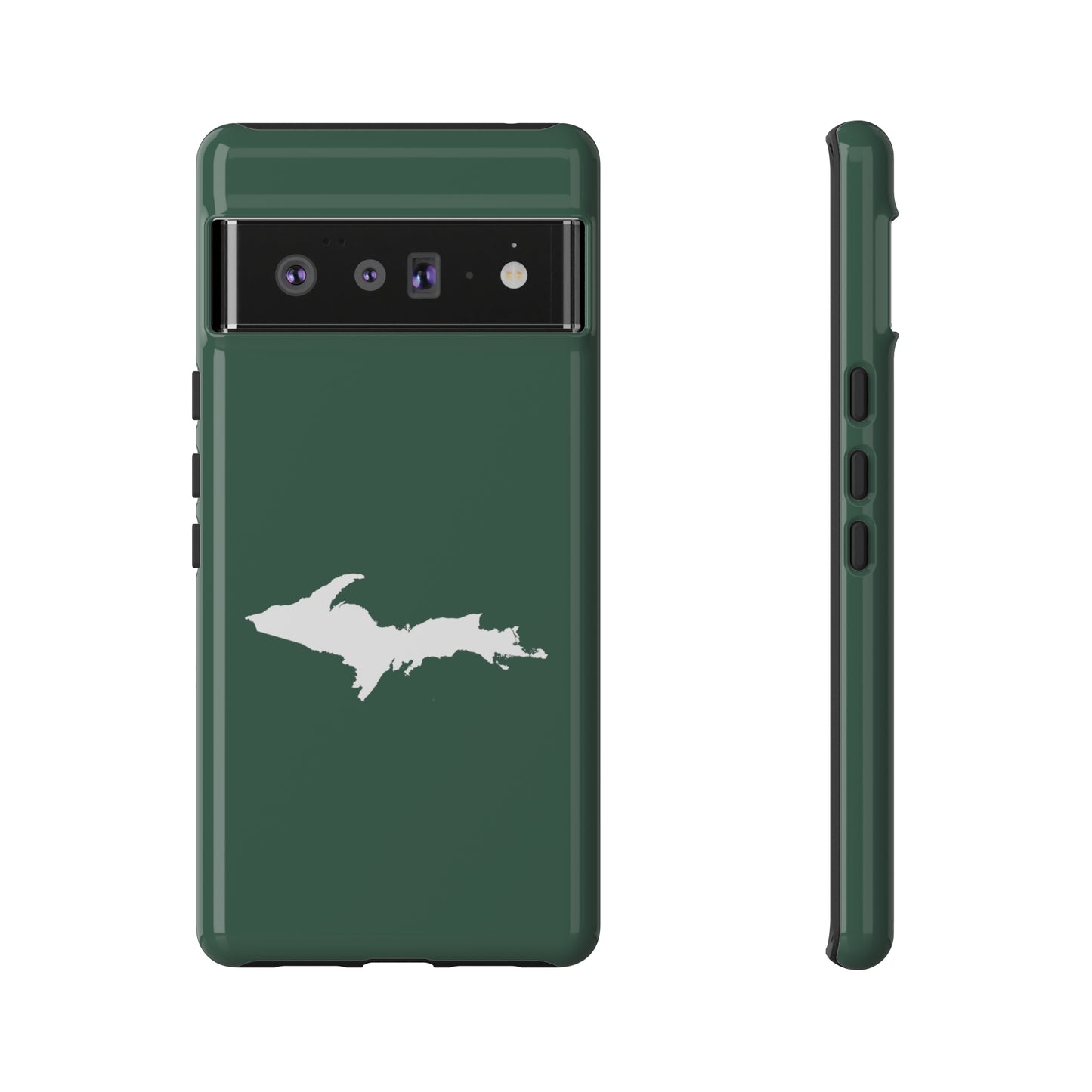 Michigan Upper Peninsula Tough Phone Case (Ginger Ale Green w/ UP Outline) | Samsung & Pixel Android