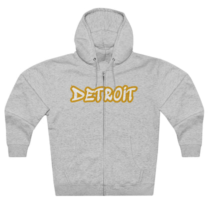 'Detroit' Hoodie (Gold Tag Font) | Unisex Full Zip