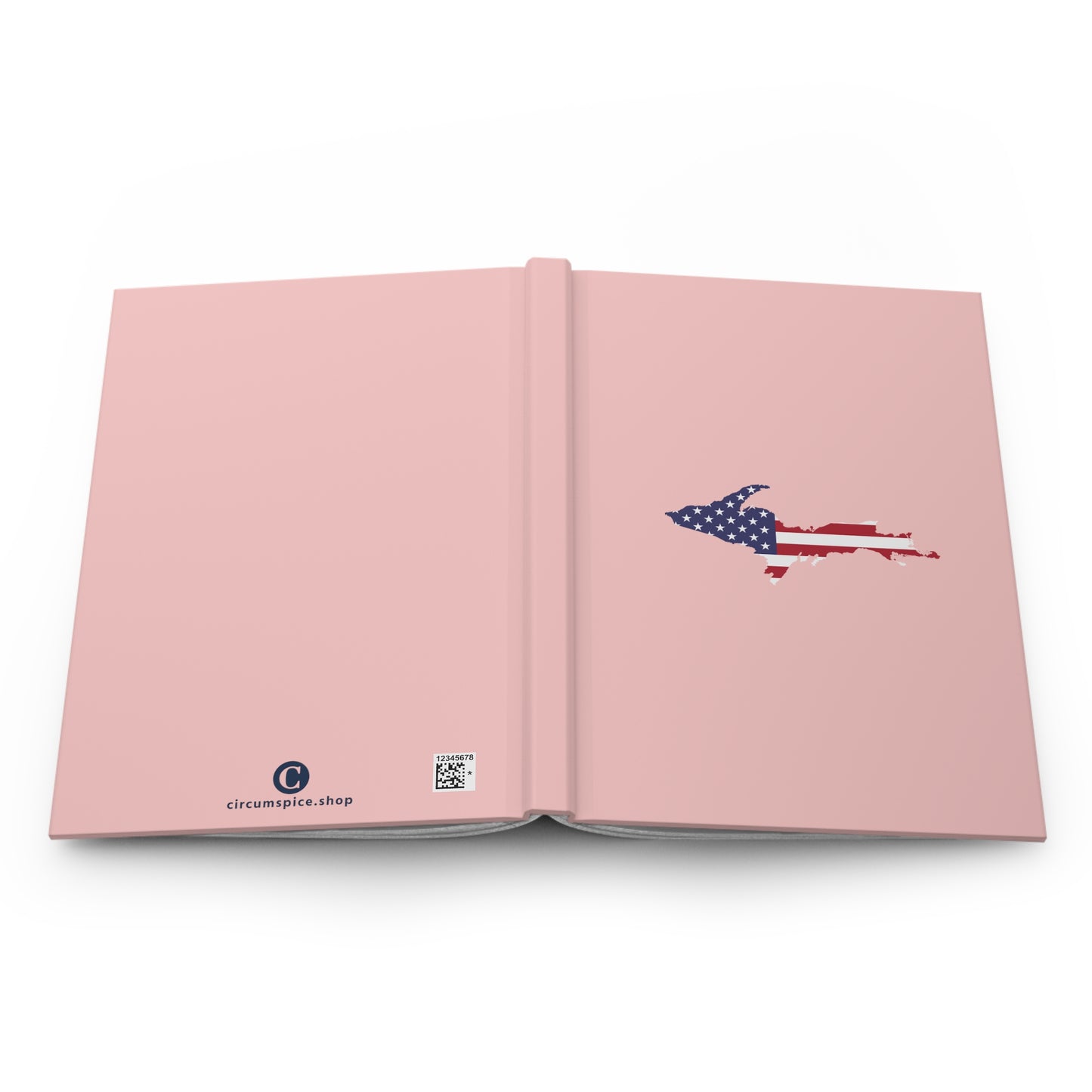 Michigan Upper Peninsula Hardcover Journal (w/ UP USA Flag) | Ruled - Cosmos Pink