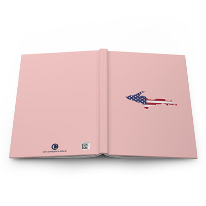 Michigan Upper Peninsula Hardcover Journal (w/ UP USA Flag) | Ruled - Cosmos Pink