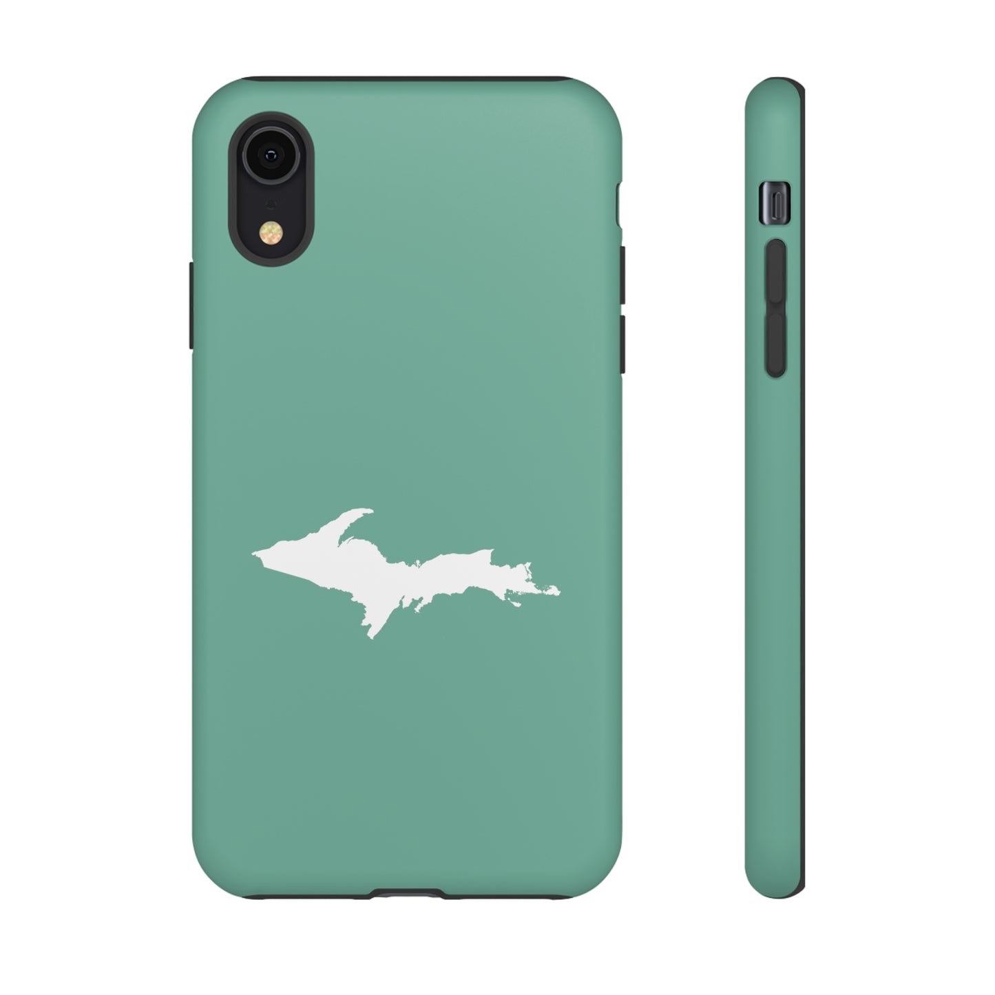 Michigan Upper Peninsula Tough Phone Case ('64 Metallic Mint Green w/ UP Outline) | Apple iPhone