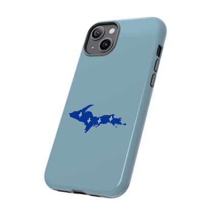 Michigan Upper Peninsula Tough Phone Case (Opal Blue w/ UP Quebec Flag Outline) | Apple iPhone