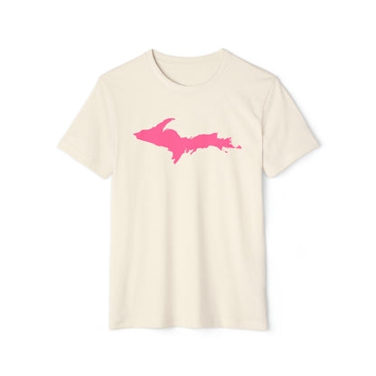 Michigan Upper Peninsula T-Shirt (w/ Pink UP Outline) | Unisex Recycled Organic