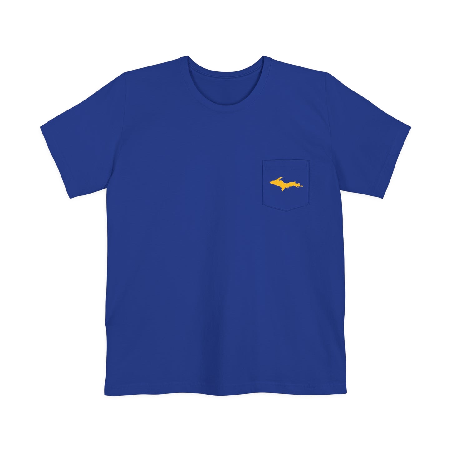 Michigan Upper Peninsula Pocket T-Shirt (w/ Gold UP Outline) | Unisex Standard