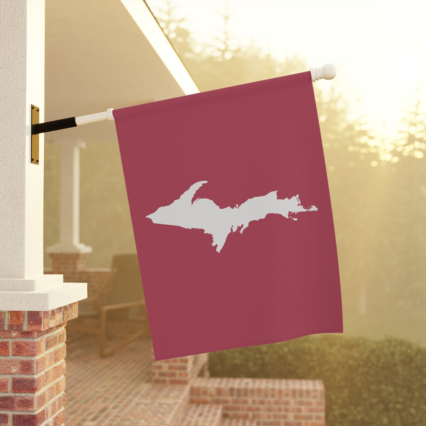 Michigan Upper Peninsula Home & Garden Flag (w/ UP Outline) | Popstar Pink