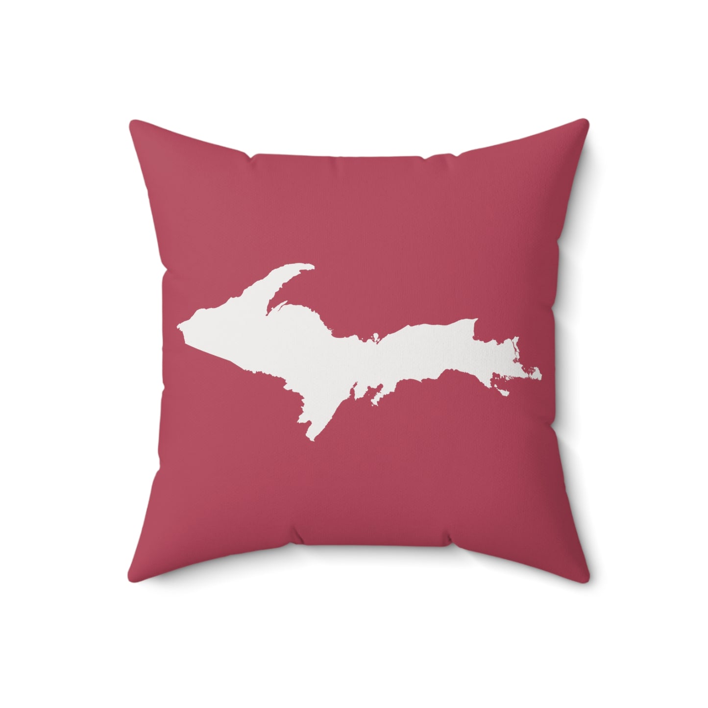 Michigan Upper Peninsula Accent Pillow (w/ UP Outline) | Popstar Pink