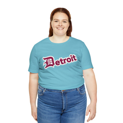 'Detroit' T-Shirt (Ruby Red w/ Old English 'D') | Unisex Standard