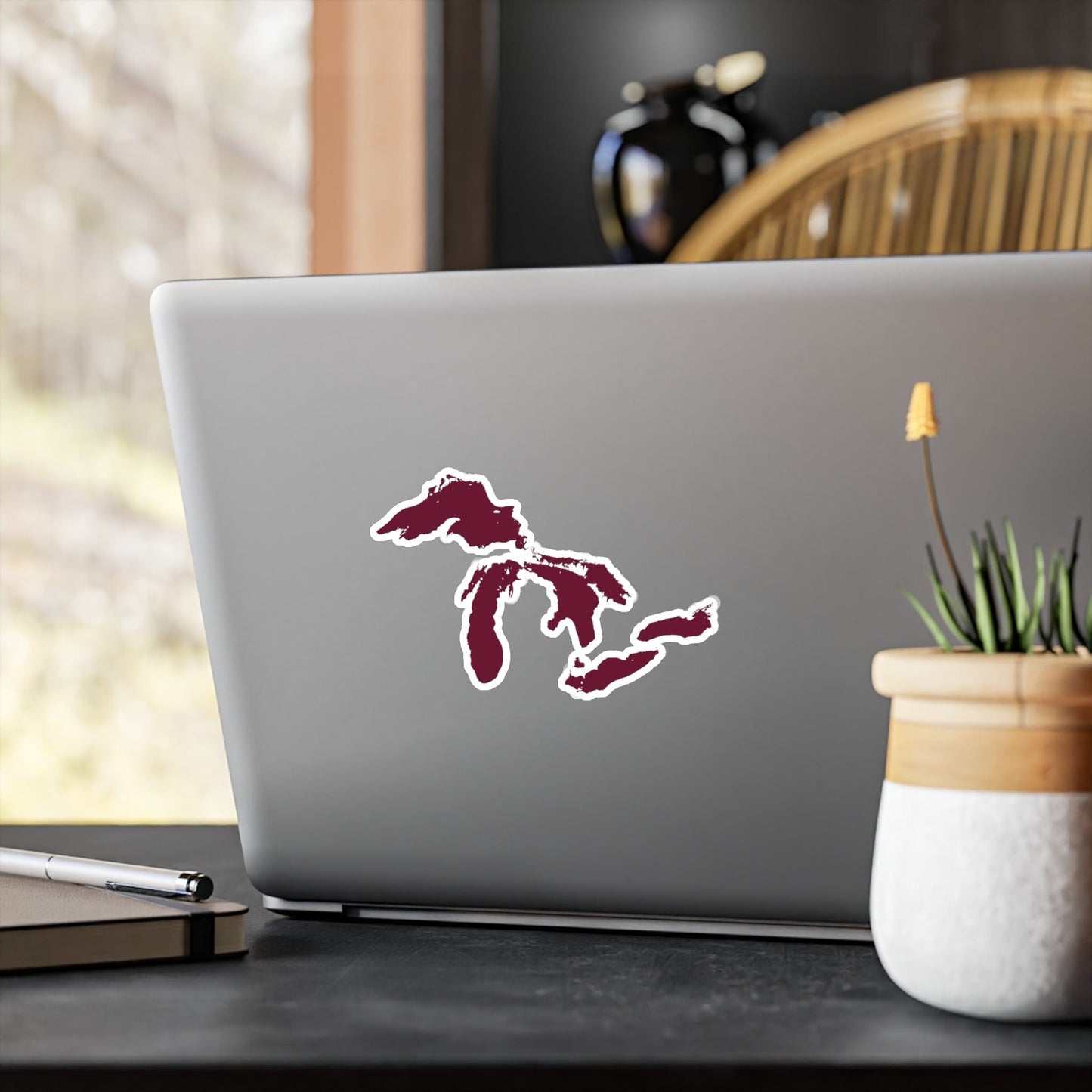 Great Lakes Kiss-Cut Windshield Decal | Old Mission Burgundy