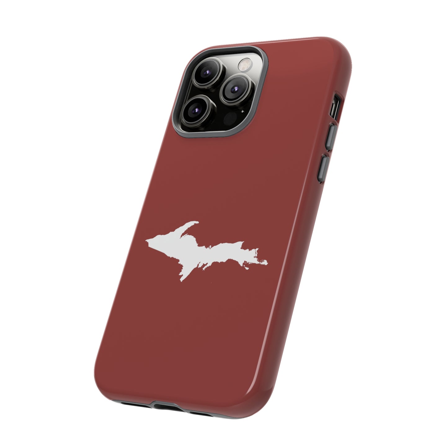 Michigan Upper Peninsula Tough Phone Case (Ore Dock Red w/ UP Outline) | Apple iPhone