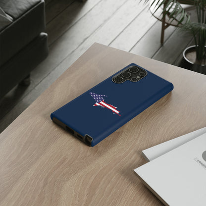 Michigan Upper Peninsula Tough Phone Case (Navy w/ UP USA Flag Outline) | Samsung & Pixel Android