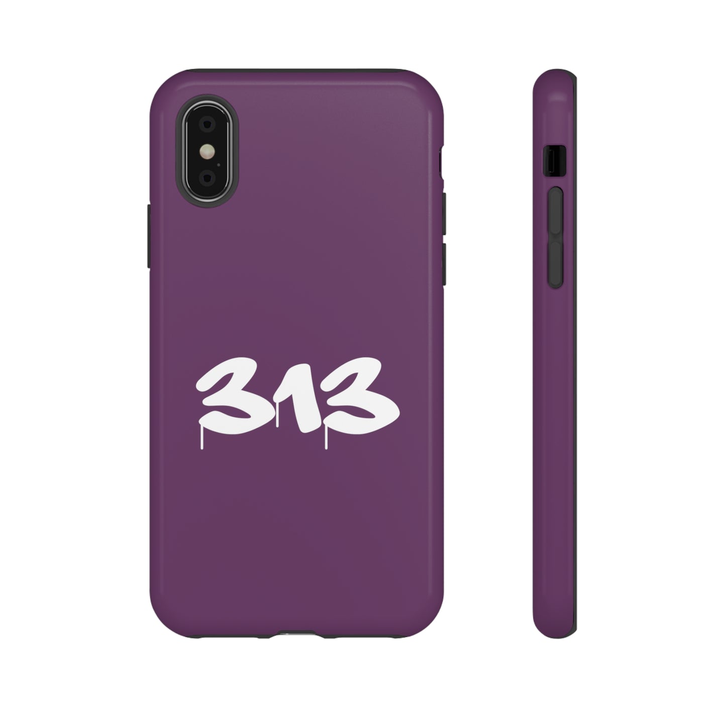 Detroit '313' Tough Phone Case (Plum Tag Font) | Apple iPhone