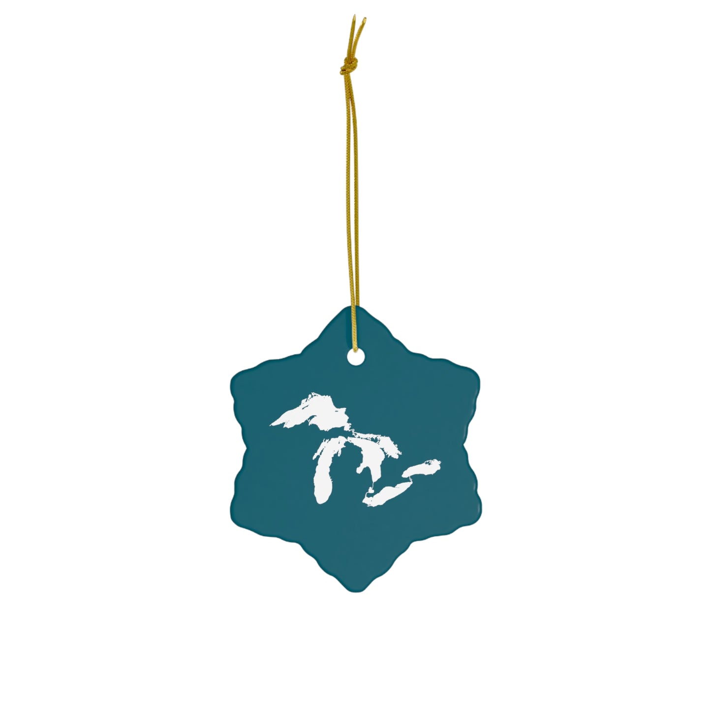 Great Lakes Christmas Ornament (Palace Teal) | Ceramic - 4 Shapes