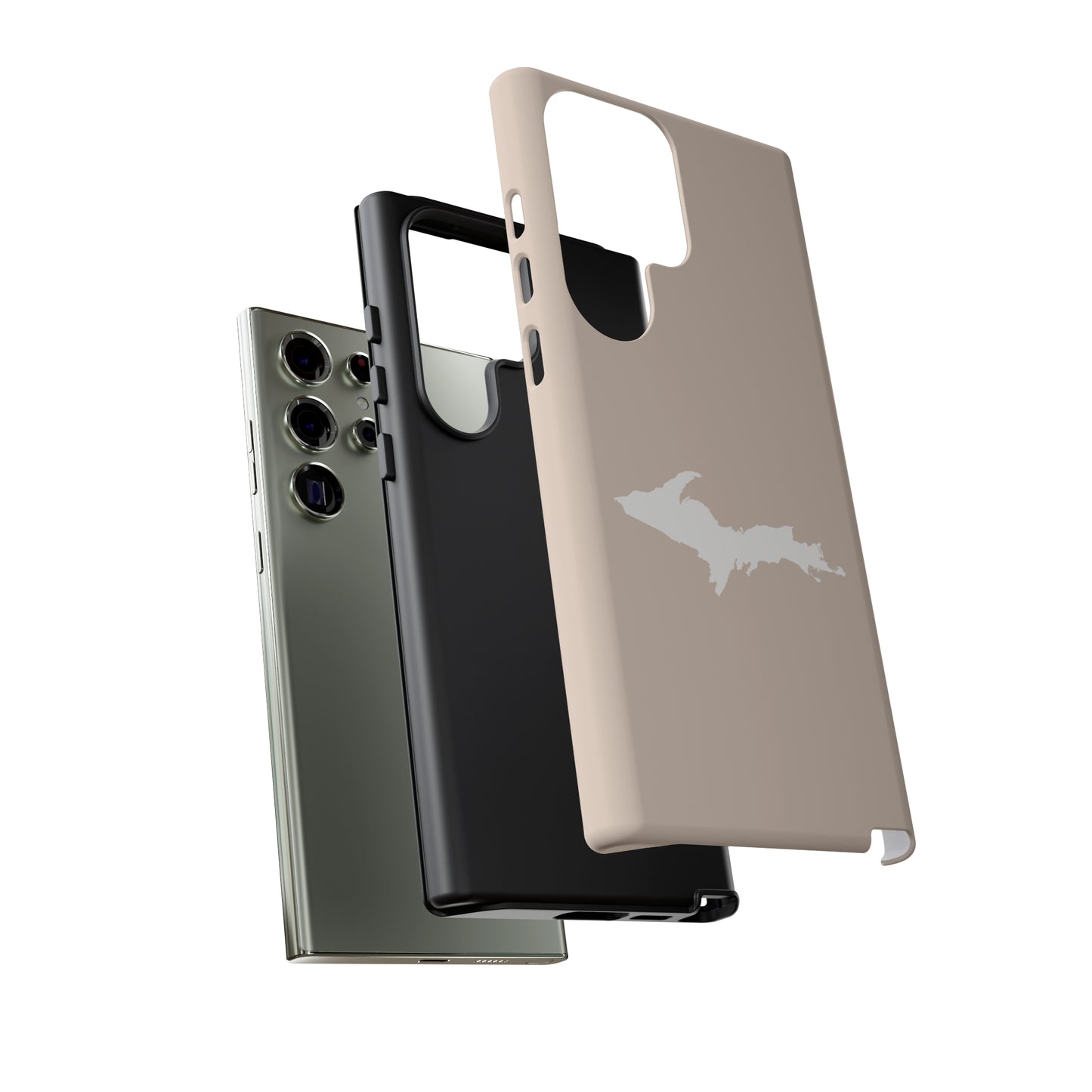 Michigan Upper Peninsula Tough Phone Case (White Pine Color w/ UP Outline) | Samsung & Pixel Android