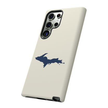 Michigan Upper Peninsula Tough Phone Case (Ivory w/ Navy UP Outline) | Samsung & Pixel Android