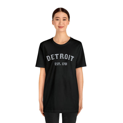 Detroit EST. 1701' T-Shirt (Silver Ballpark Font) | Unisex Standard