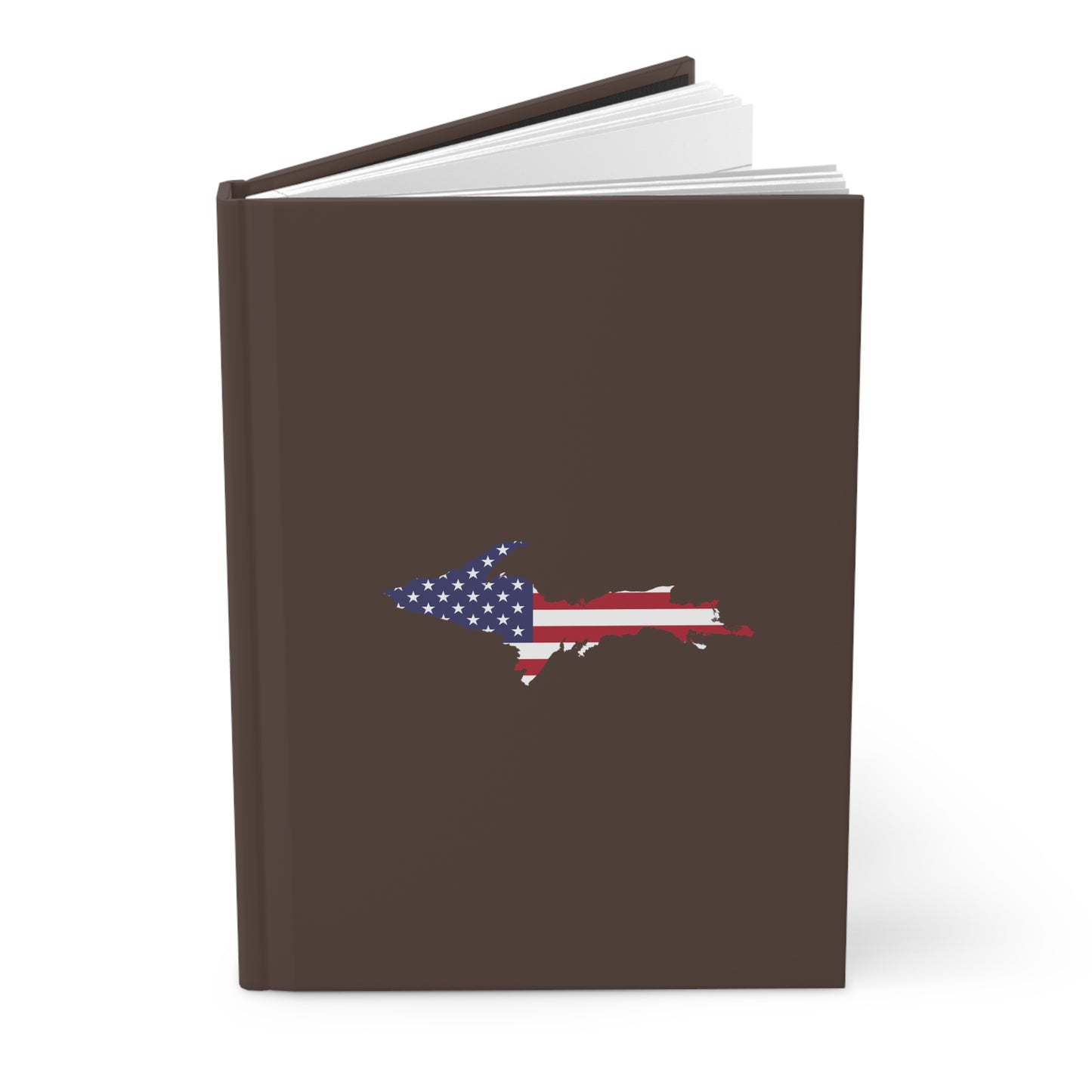 Michigan Upper Peninsula Hardcover Journal (w/ UP USA Flag) | Ruled - Hickory Color