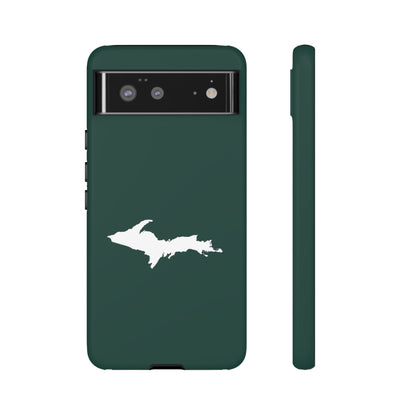 Michigan Upper Peninsula Tough Phone Case (Green w/ White UP Outline) | Samsung & Pixel Android