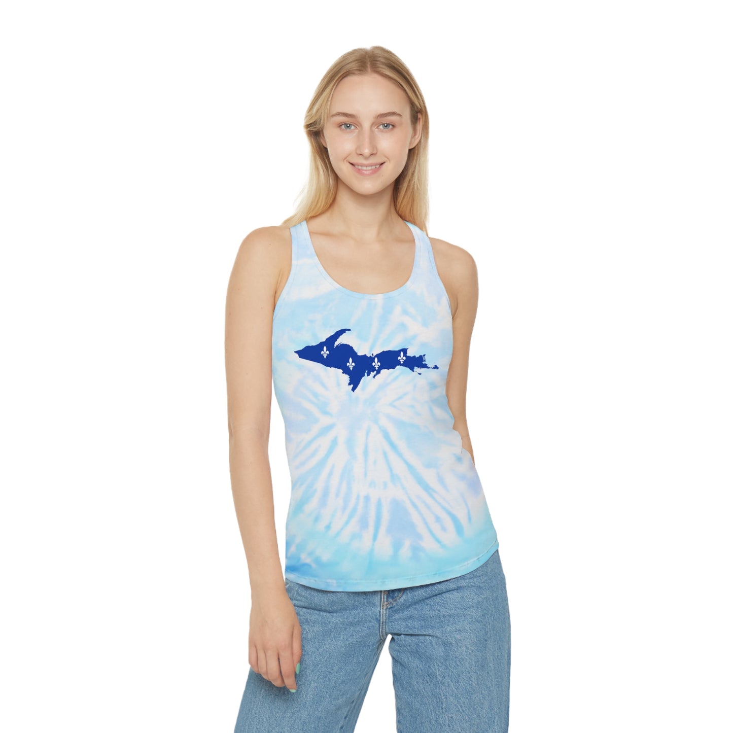 Michigan Upper Peninsula Tank Top (w/ UP Quebec Flag) | Tie-Dye Racerback