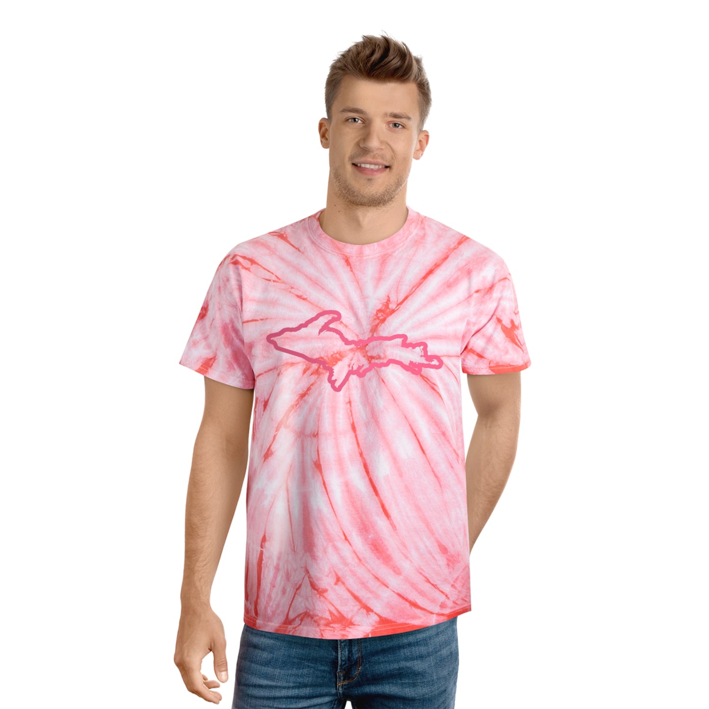 Michigan Upper Peninsula Tie-Dye T-Shirt (w/ UP Outline) | Unisex Cyclone