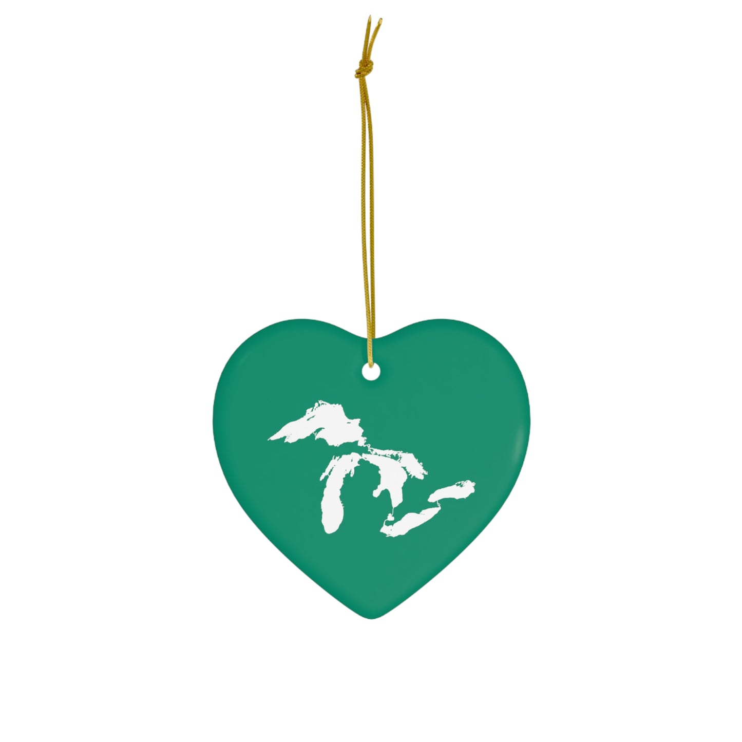 Great Lakes Christmas Ornament (Emerald Green) | Ceramic - 4 Shapes