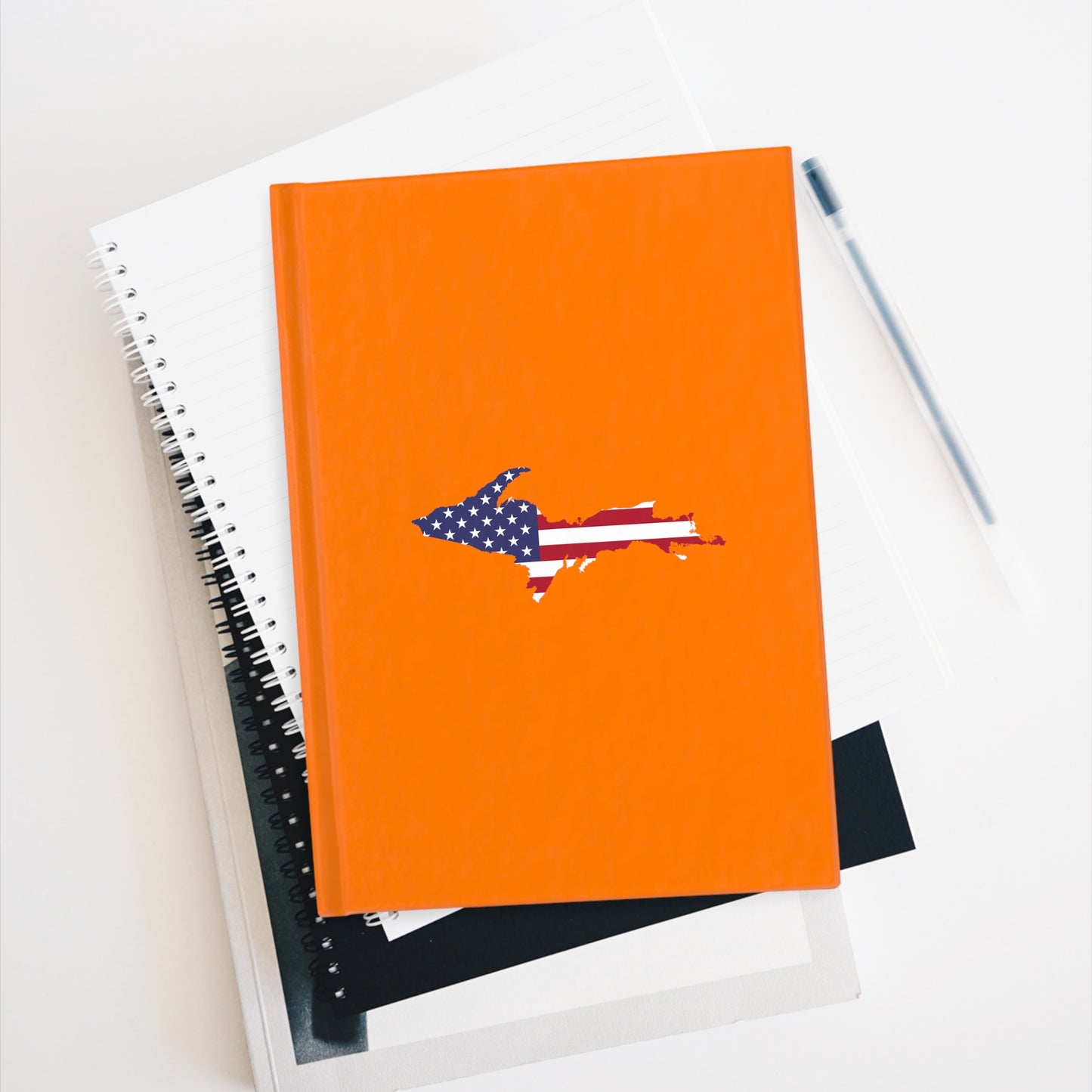 Michigan Upper Peninsula Blank Sketchbook (w/ UP USA Flag) | Safety Orange