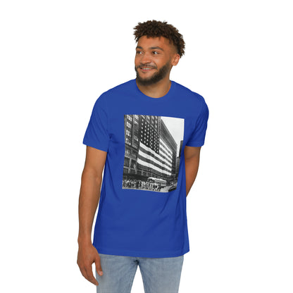 'American Flag at Hudson's Detroit' Photo T-Shirt (1920s) | Made in USA