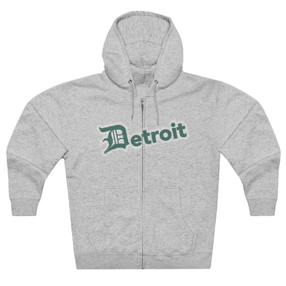 'Detroit' Hoodie (Copper Green w/ Old English 'D') | Unisex Full Zip