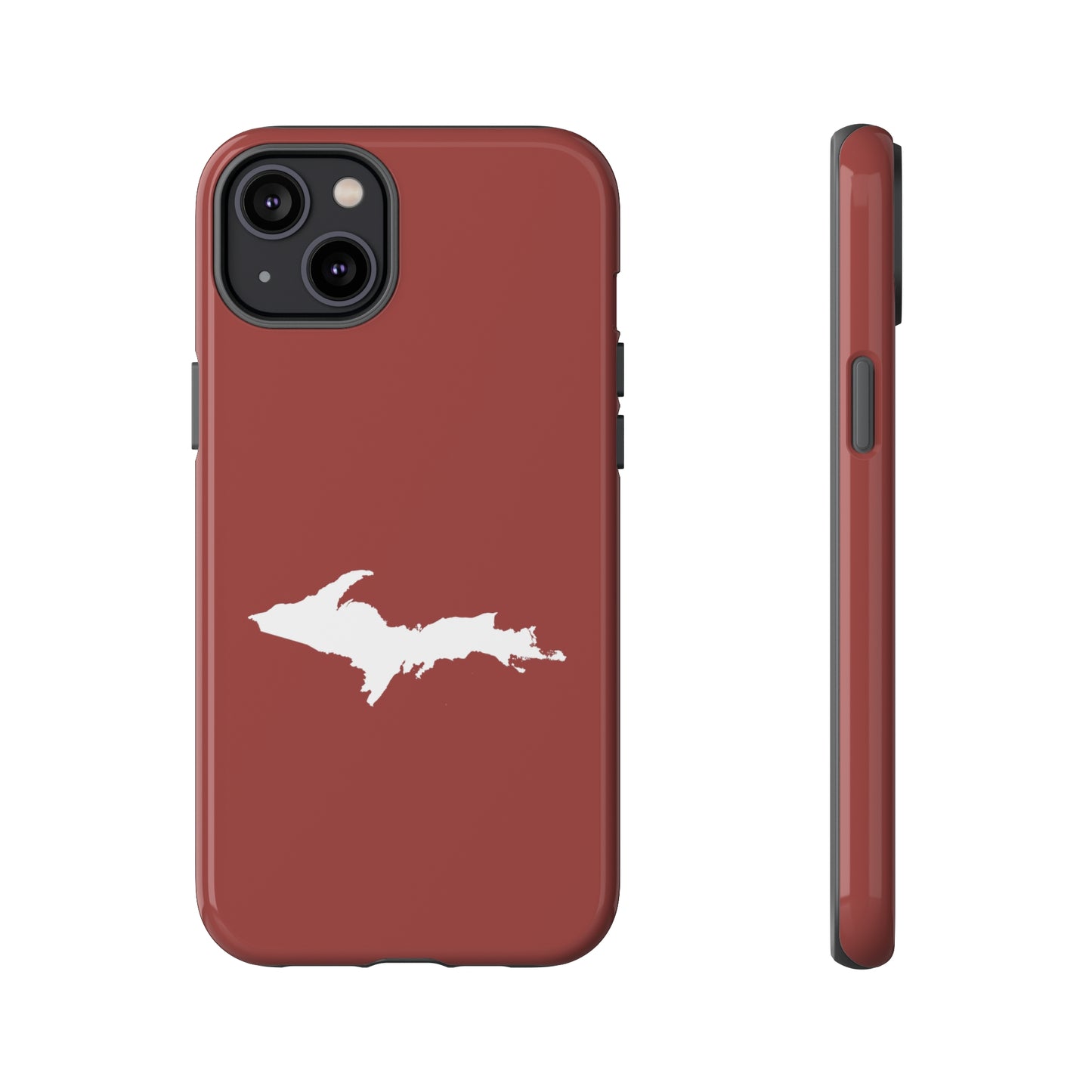 Michigan Upper Peninsula Tough Phone Case (Ore Dock Red w/ UP Outline) | Apple iPhone