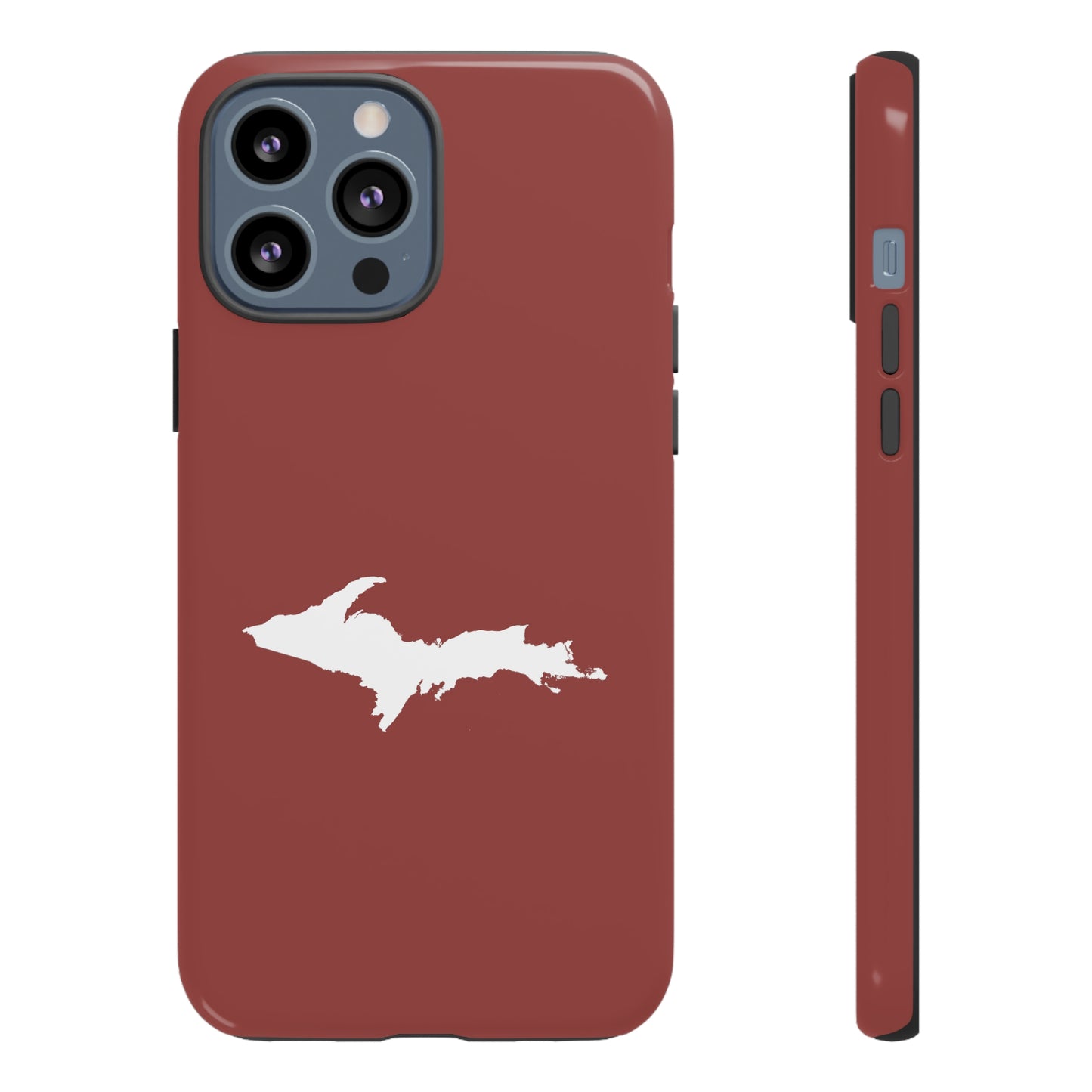 Michigan Upper Peninsula Tough Phone Case (Ore Dock Red w/ UP Outline) | Apple iPhone